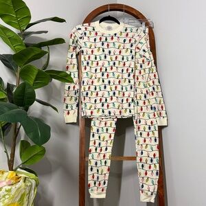 Hanna Andersson 14 Ivory Christmas Holiday Lights Long Sleeve Pajama Set